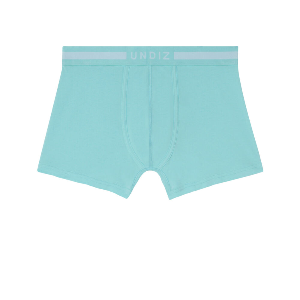 Boxer uni en coton - turquoise bleu.