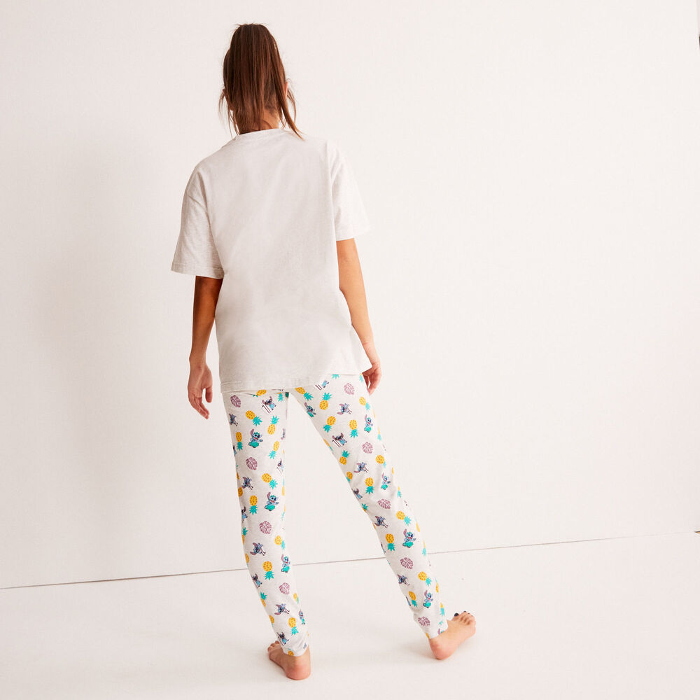 Legging à motifs stitch hula dance - écru ecru.