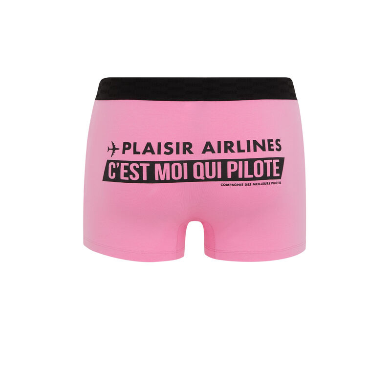 Boxer en coton à message - rose Boxer en coton à message - rose;