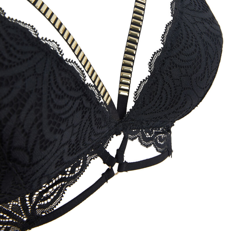 Soutien-gorge triangle coqué en dentelle naraiz noir.