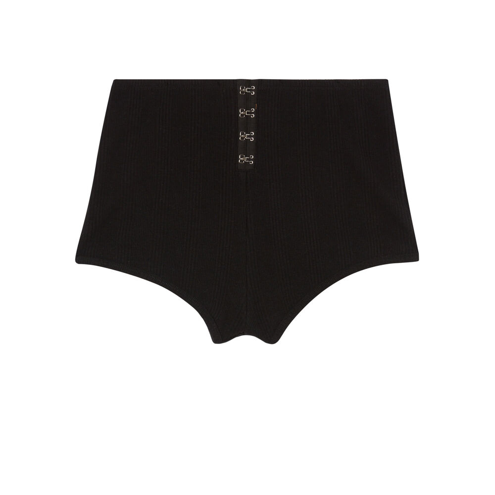 Short en jersey détail corset - noir noir.