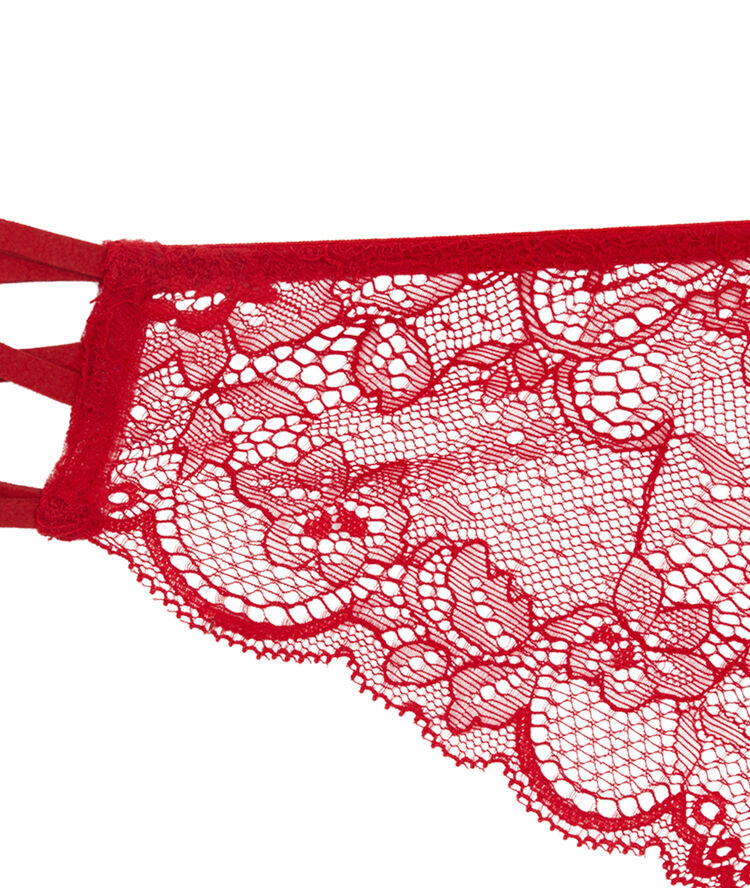 Tanga en dentelle flirtiz rouge.