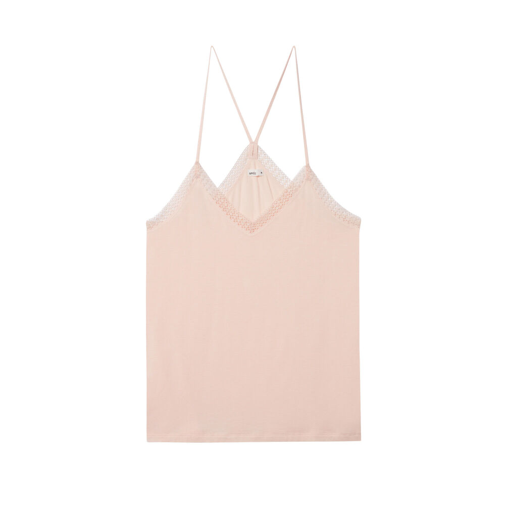 Top en jersey à fines bretelles - rose rose.
