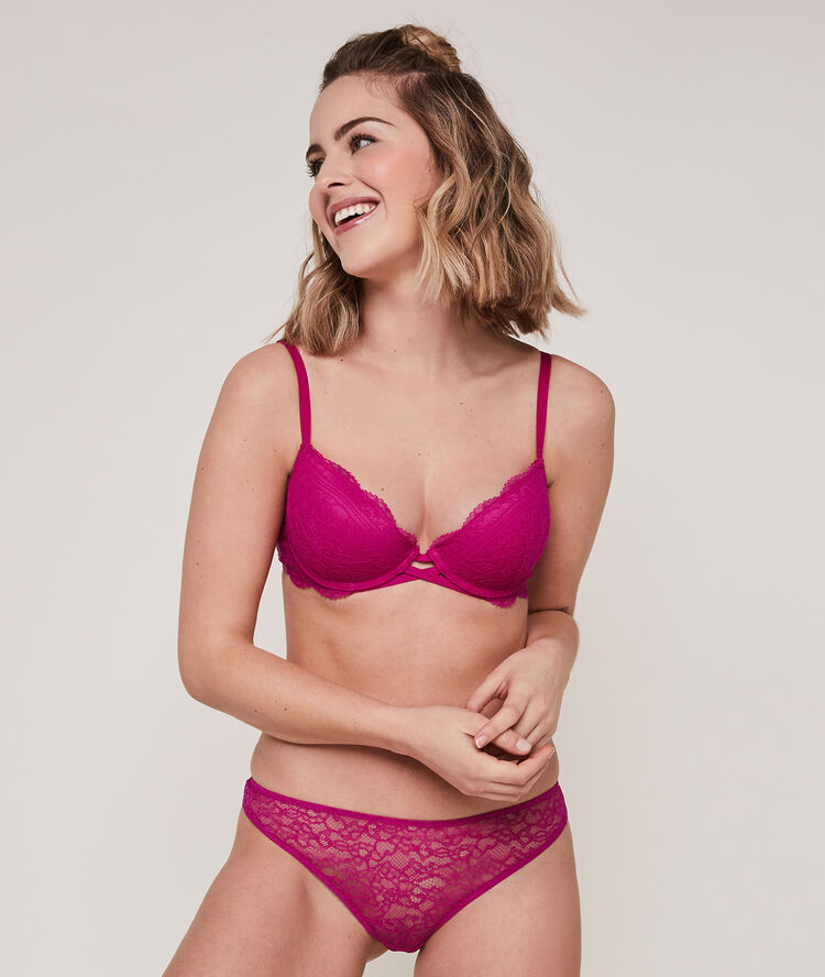 Soutien-gorge push-up en dentelle everydayiz fuschia.