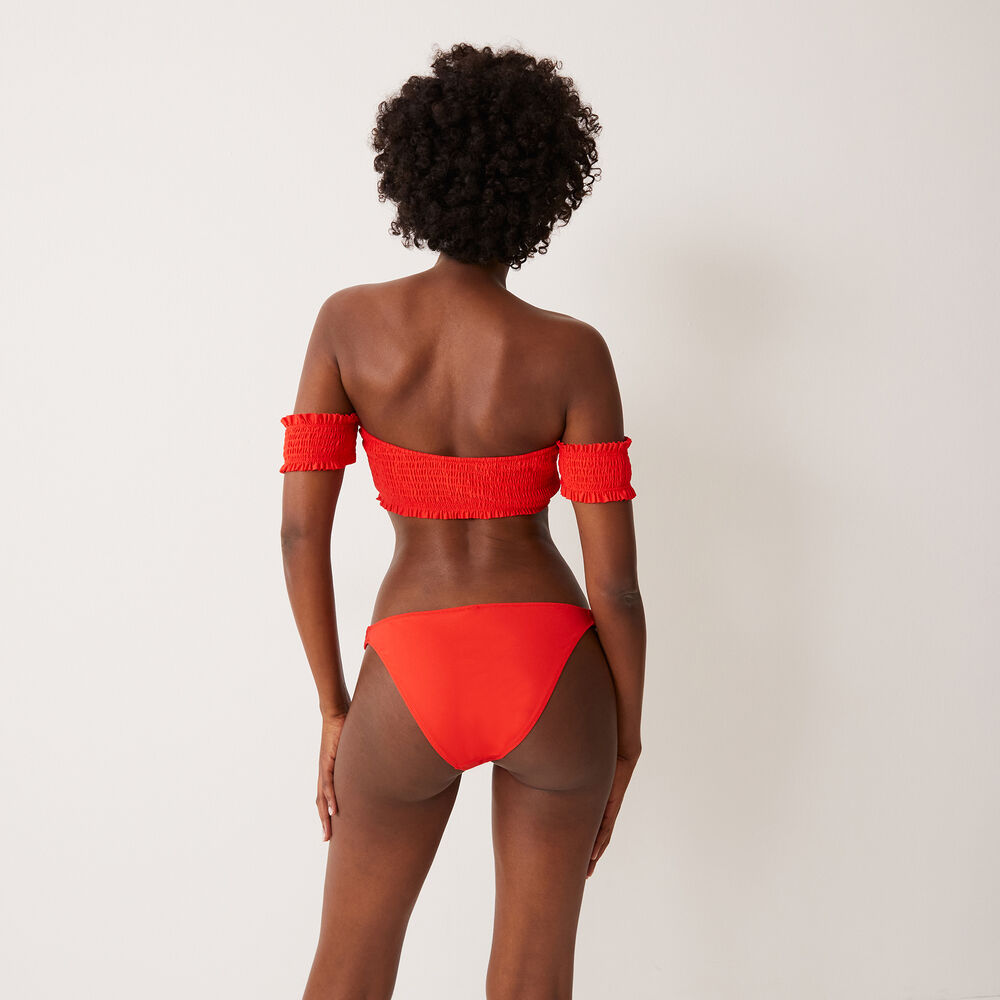 Bas de maillot à détail fronces - rouge rouge.