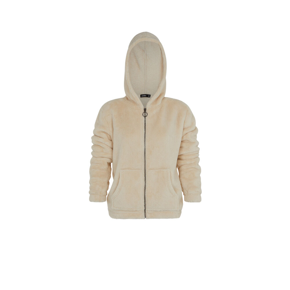 Sweat polaire zippé - ecru ecru.