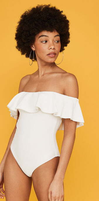 Maillot de bain une pi&egrave;ce blanc bardoiz white.