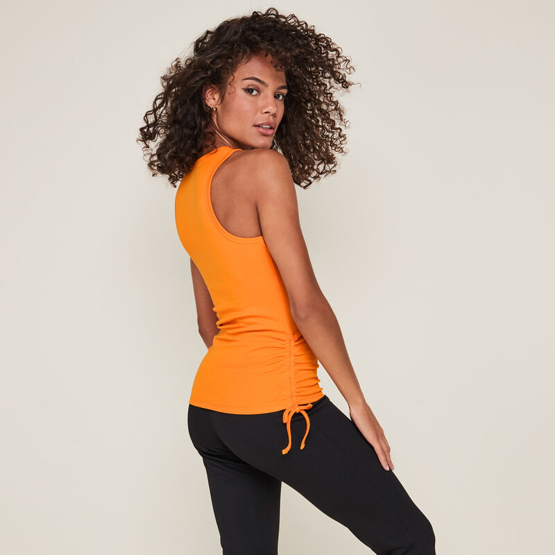 Top débardeur uni en jersey sidedrawstiz Top débardeur uni en jersey sidedrawstiz;