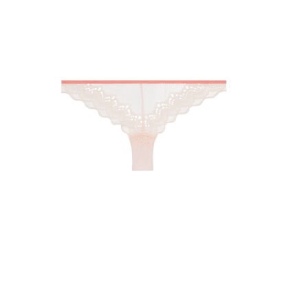 Tanga couleur pêche cherriz pink.