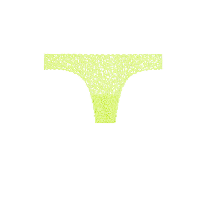 Tanga dentelle fleurie - jaune fluo Tanga dentelle fleurie - jaune fluo;