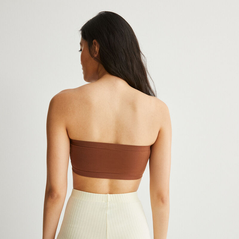 soutien-gorge bandeau uni - marron soutien-gorge bandeau uni - marron;