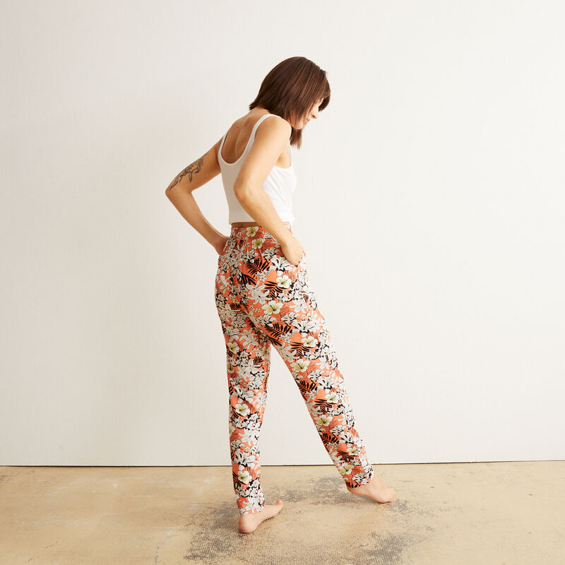 Pantalon imprimé fleuri - corail Pantalon imprimé fleuri - corail;