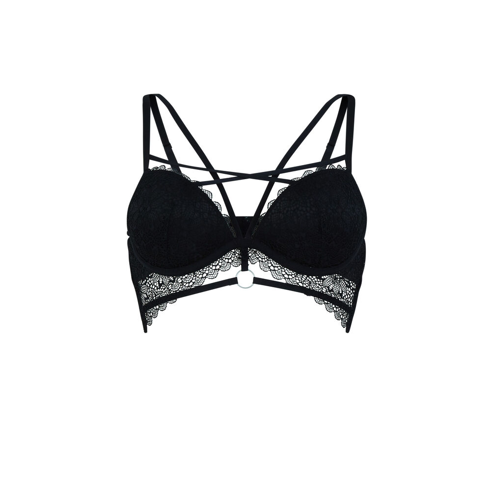 Soutien-gorge push-up avec liens - noir noir.