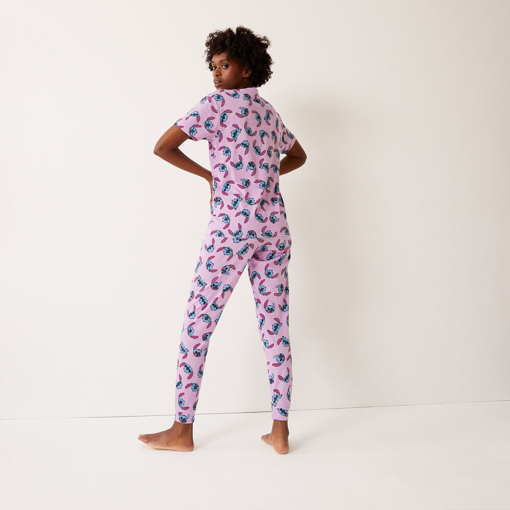 Pantalon imprimé stitch - violet violet.
