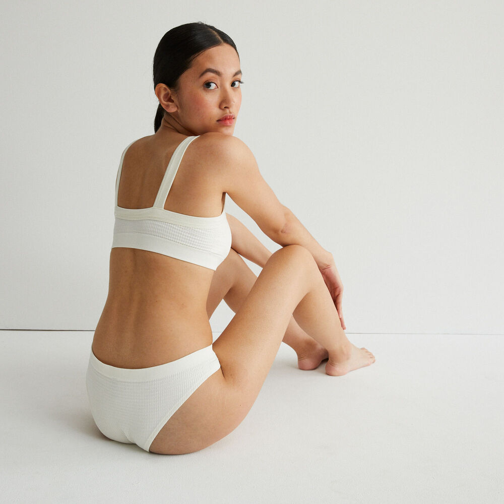 Brassière effet gauffré détail bijou - écru ecru.