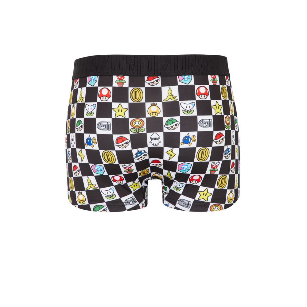 Boxer mario à motif damier - noir noir.