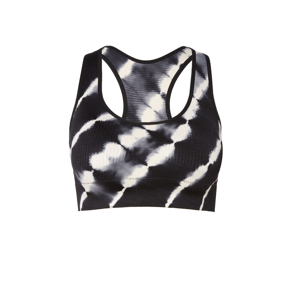 Brassière sport effet tie and dye - noir noir.