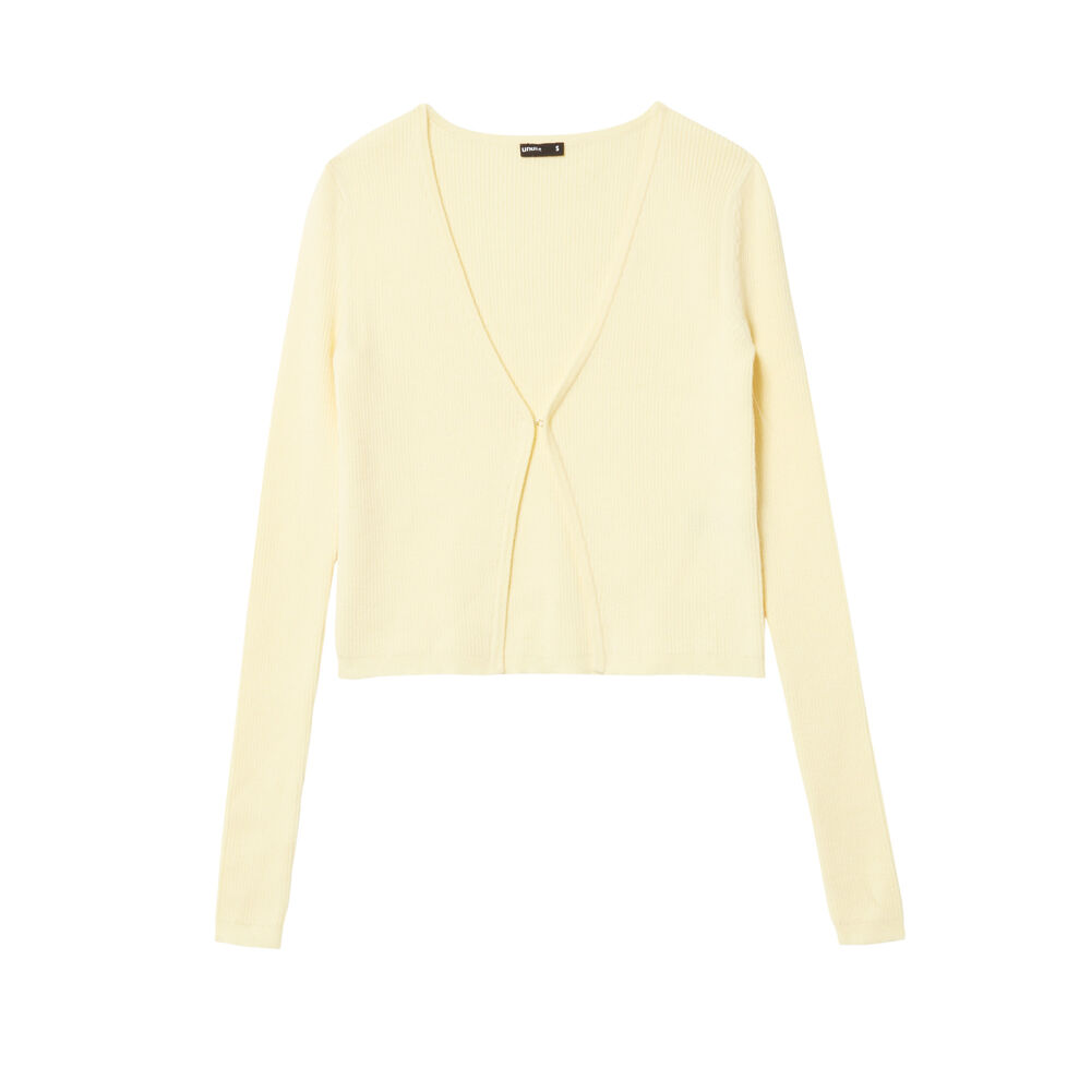 Top en maille fermeture crochet - jaune pastel jaune.