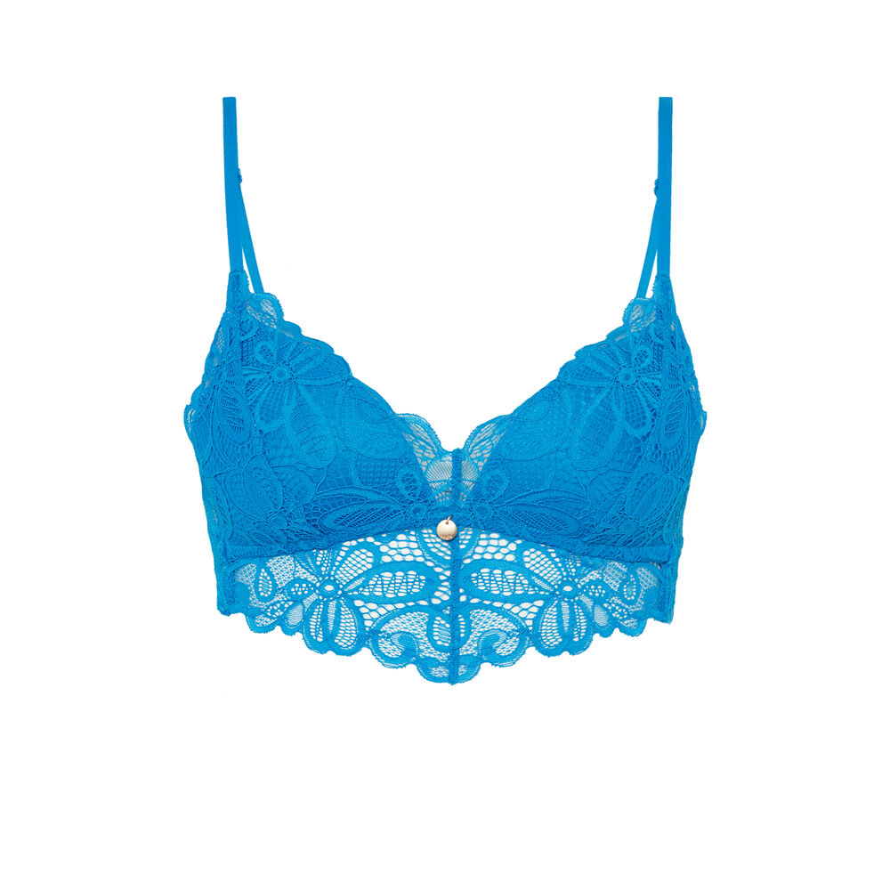 Soutien-gorge triangle sans armatures - bleu bleu.
