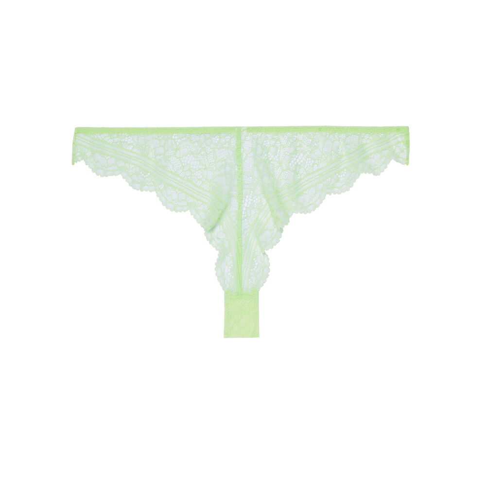 Tanga en dentelle - vert vert.