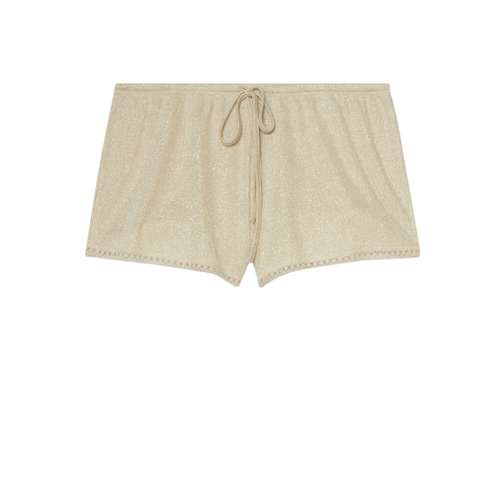 Short en jersey brillant - écru ecru.