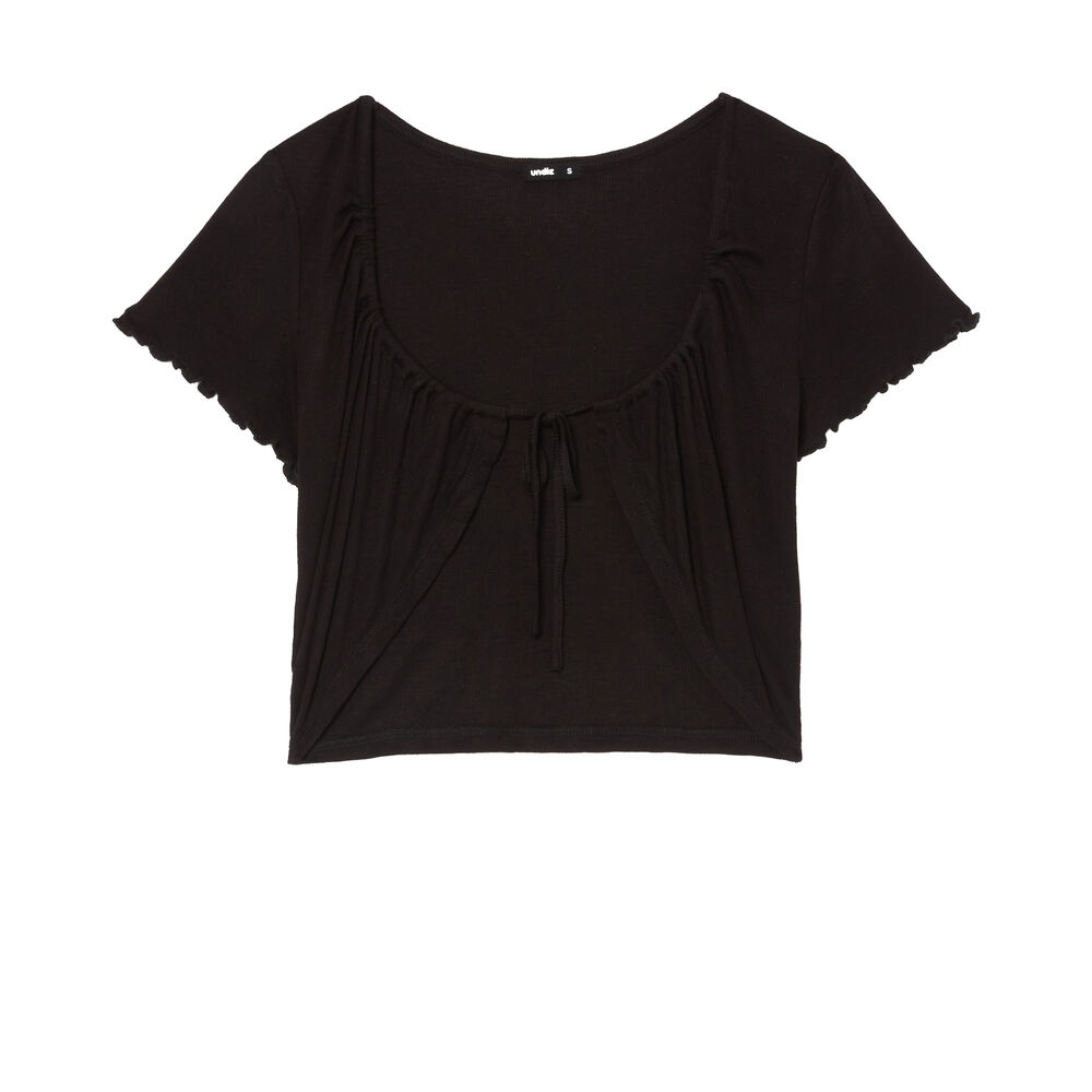 Crop top cache cœur - noir noir.