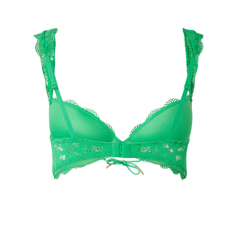 Soutien-gorge ampli à bretelles dentelle - vert vert.