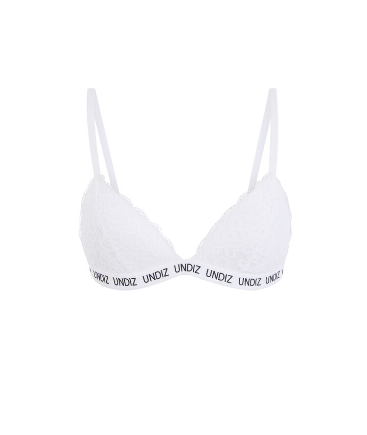 Soutien-gorge triangle coqué dentelle secretiz laciz blanc.