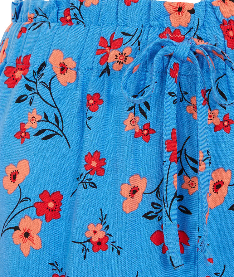 Short imprimé fleuri - bleu bleu.