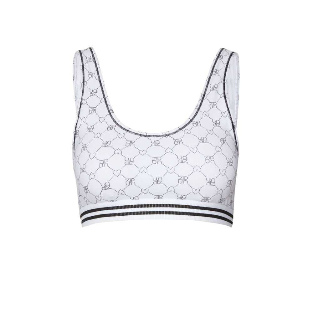 Brassière sans armature en coton - blanc blanc.