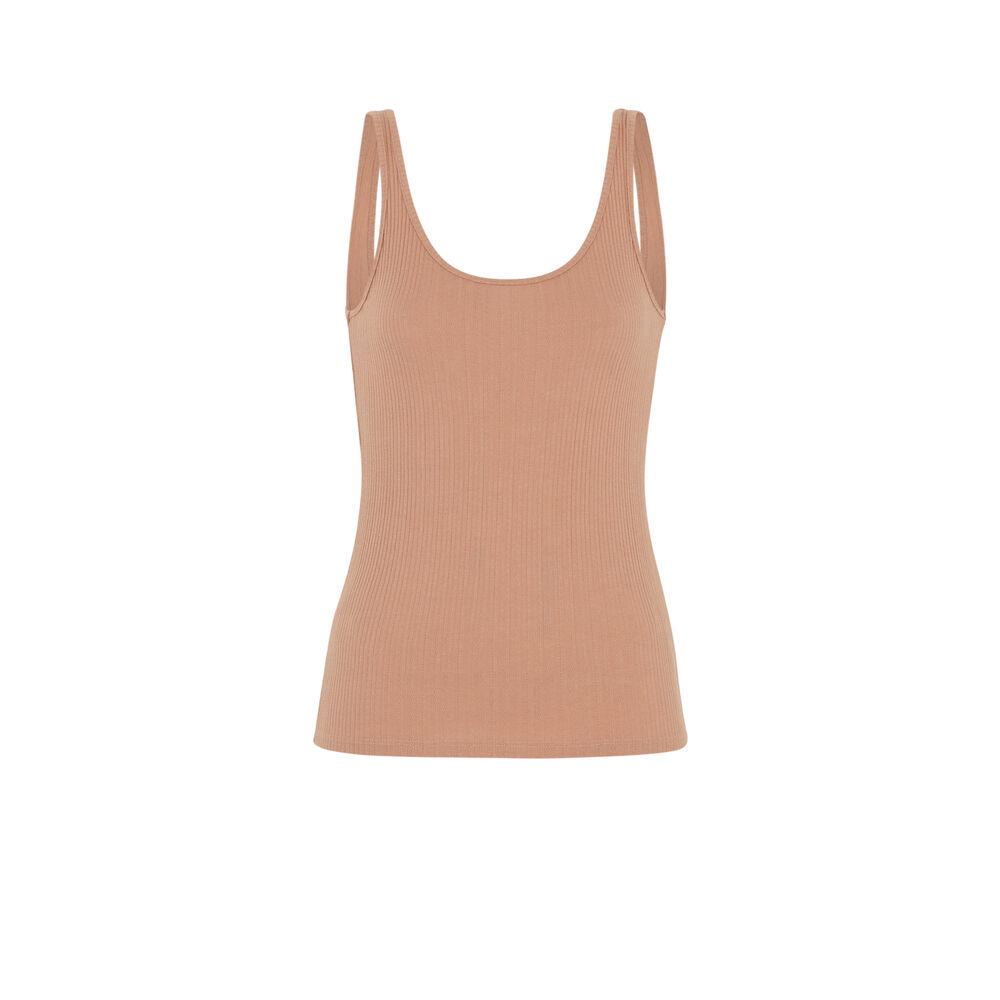 Top débardeur en jersey uni - rose poudré rose.