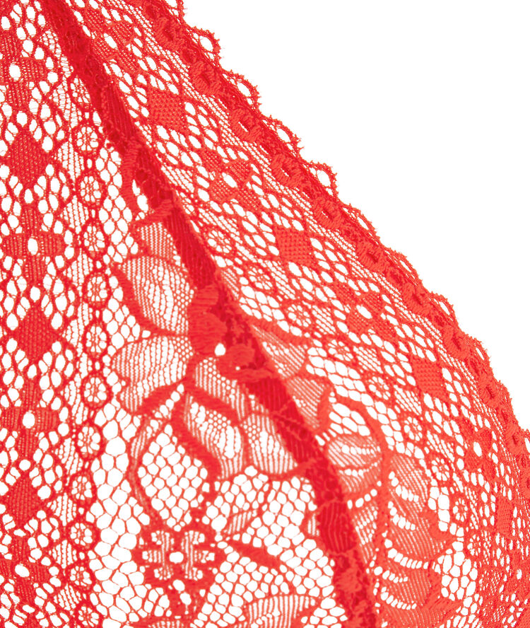 Brassière sans armatures en dentelle thrilliz rouge.