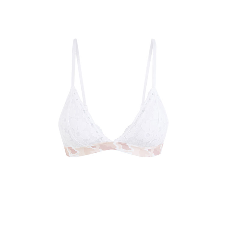 Soutien-gorge triangle dentelle detail camo coloramadiz blanc.