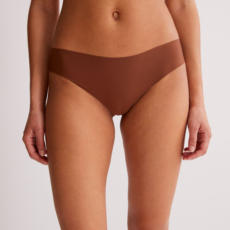 culotte en micro et dentelle - marron foncé culotte en micro et dentelle - marron foncé;