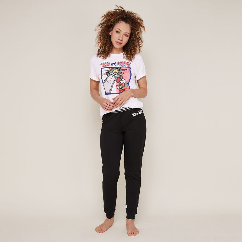 Pantalon imprimé tom et jerry - noir Pantalon imprimé tom et jerry - noir;
