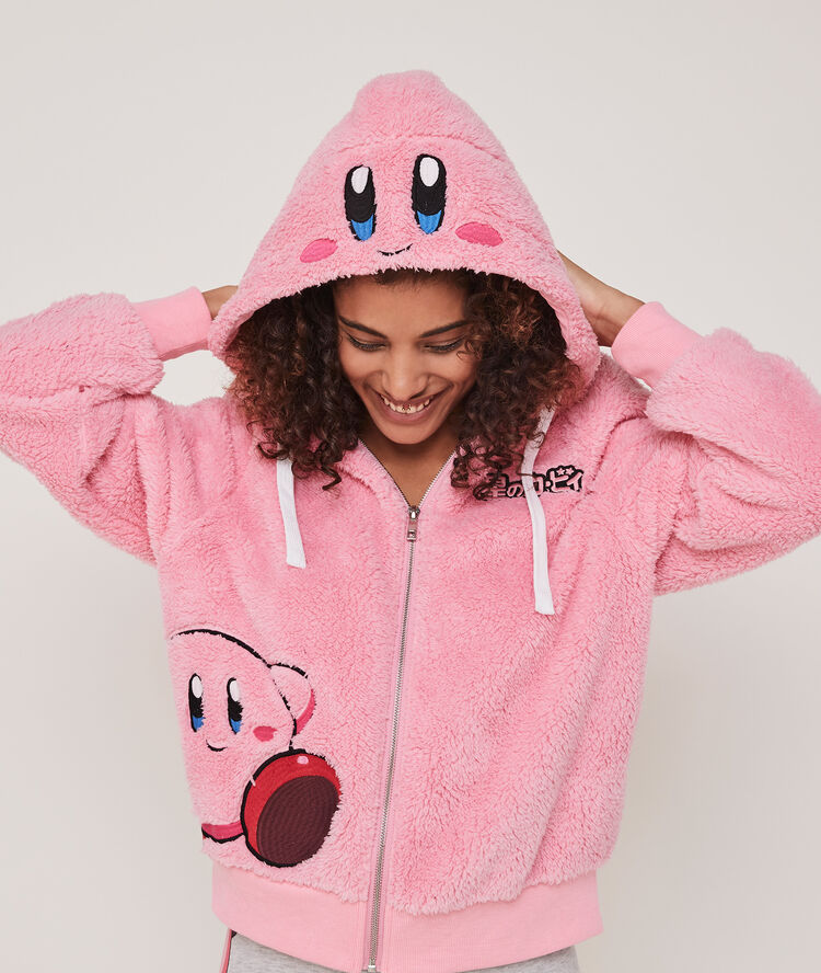 Veste polaire broderies kirby kirbiz rose.