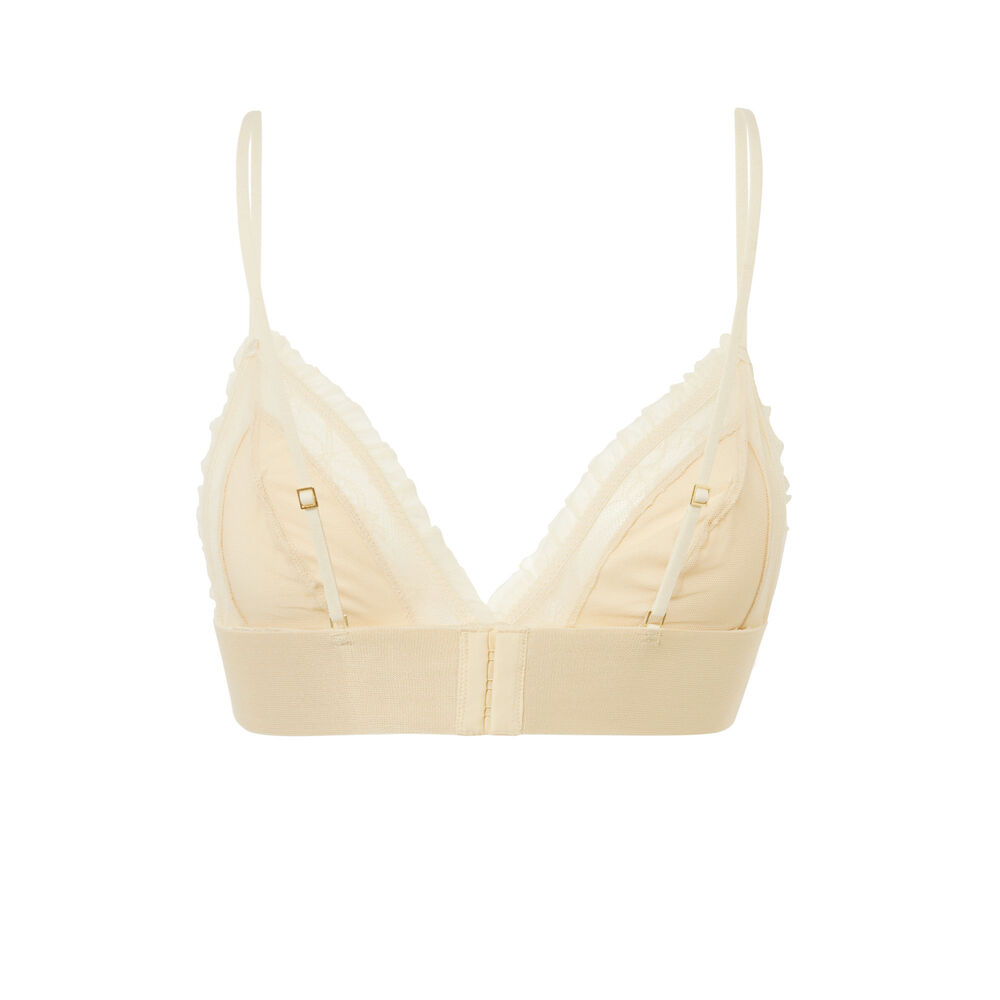 Soutien-gorge triangle effet satiné - écru ecru.