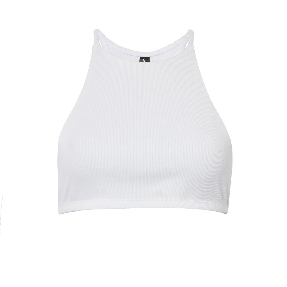 Brassière montante détail dos - blanc blanc.