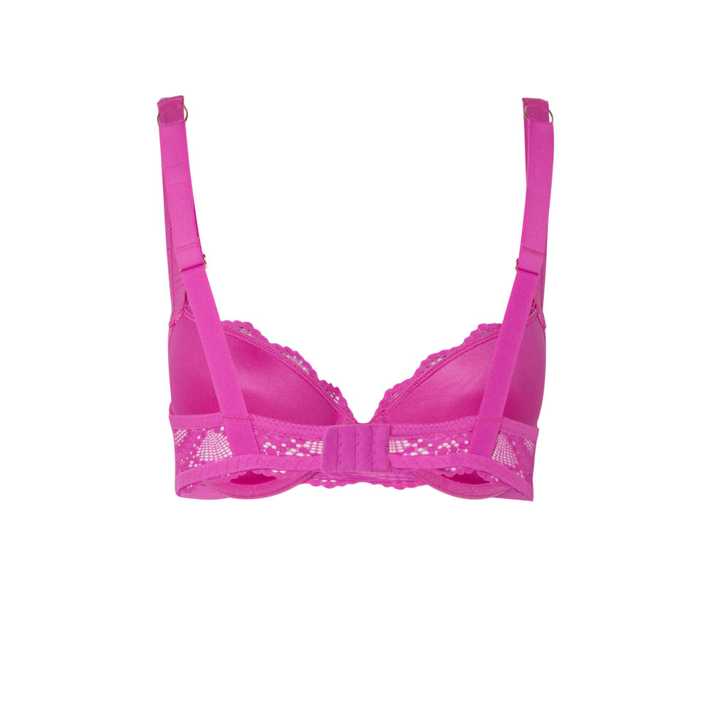 Soutien-gorge push-up à détails boucles - rose rose.