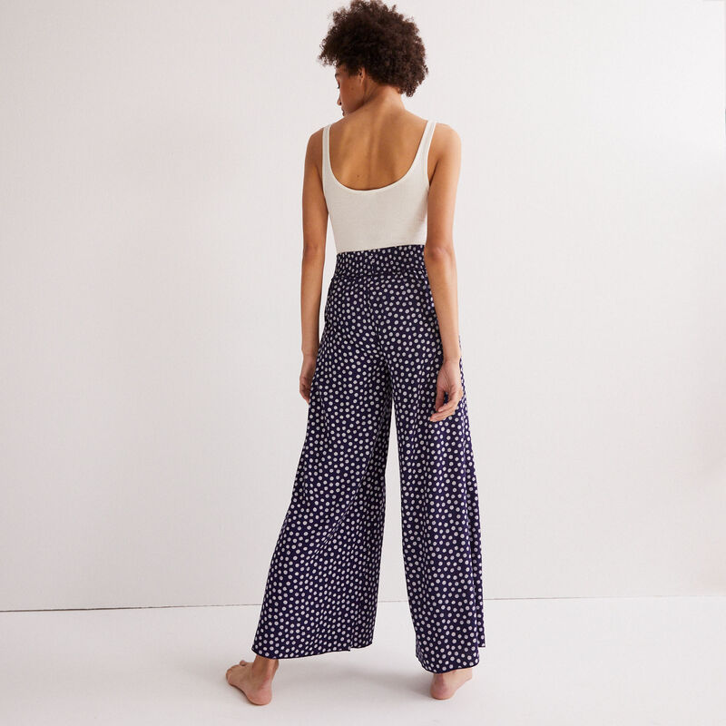 pantalon à motifs paquerettes - bleu pantalon à motifs paquerettes - bleu;