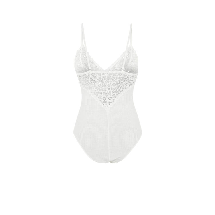 Body sans armatures en micro/dentelle glaciz blanc.