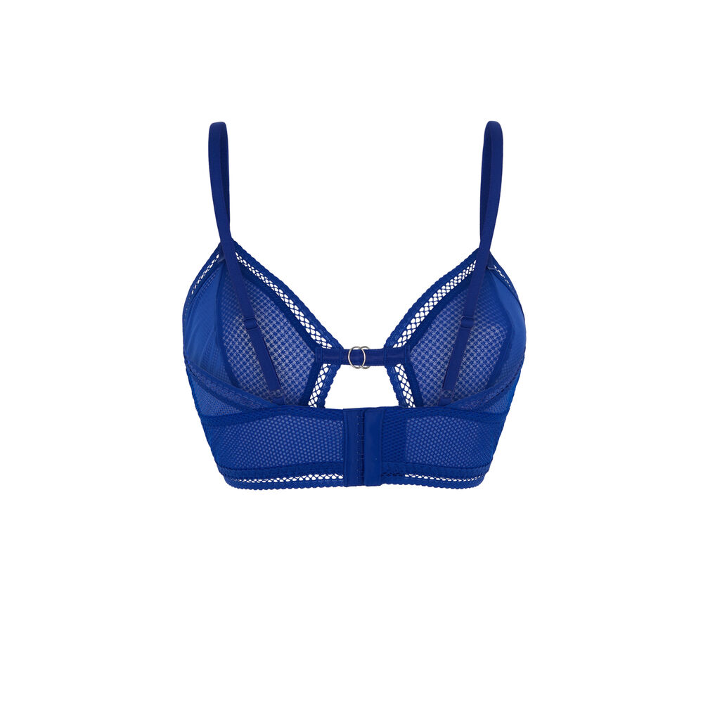 Soutien-gorge triangle en résille - bleu roi bleu.