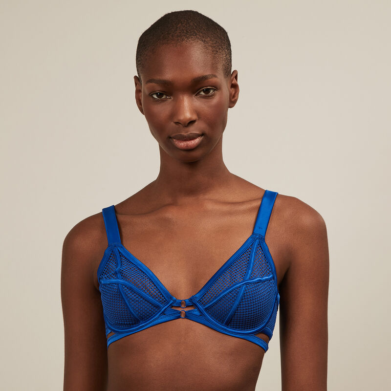 Soutien-gorge corbeille en tulle - bleu roi Soutien-gorge corbeille en tulle - bleu roi ;