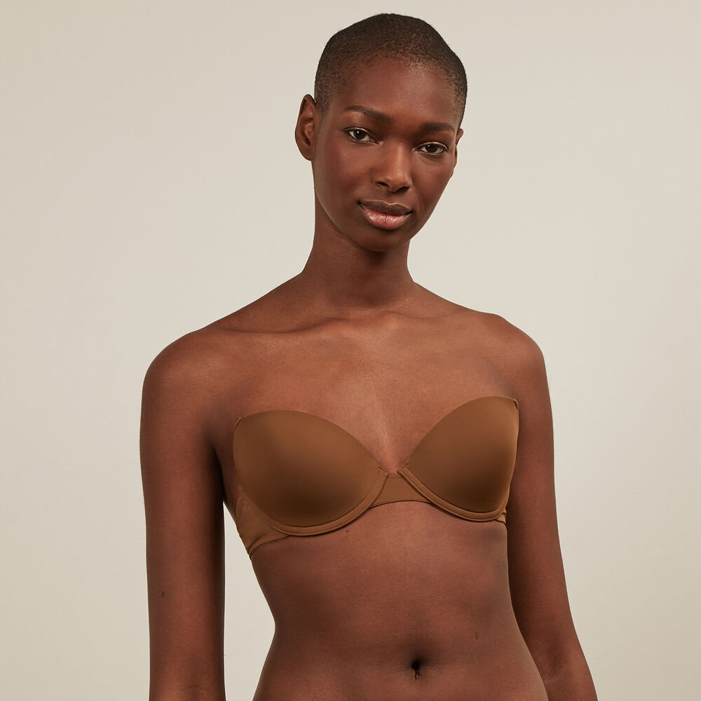 Soutien-gorge ampliforme en micro - marron marron.