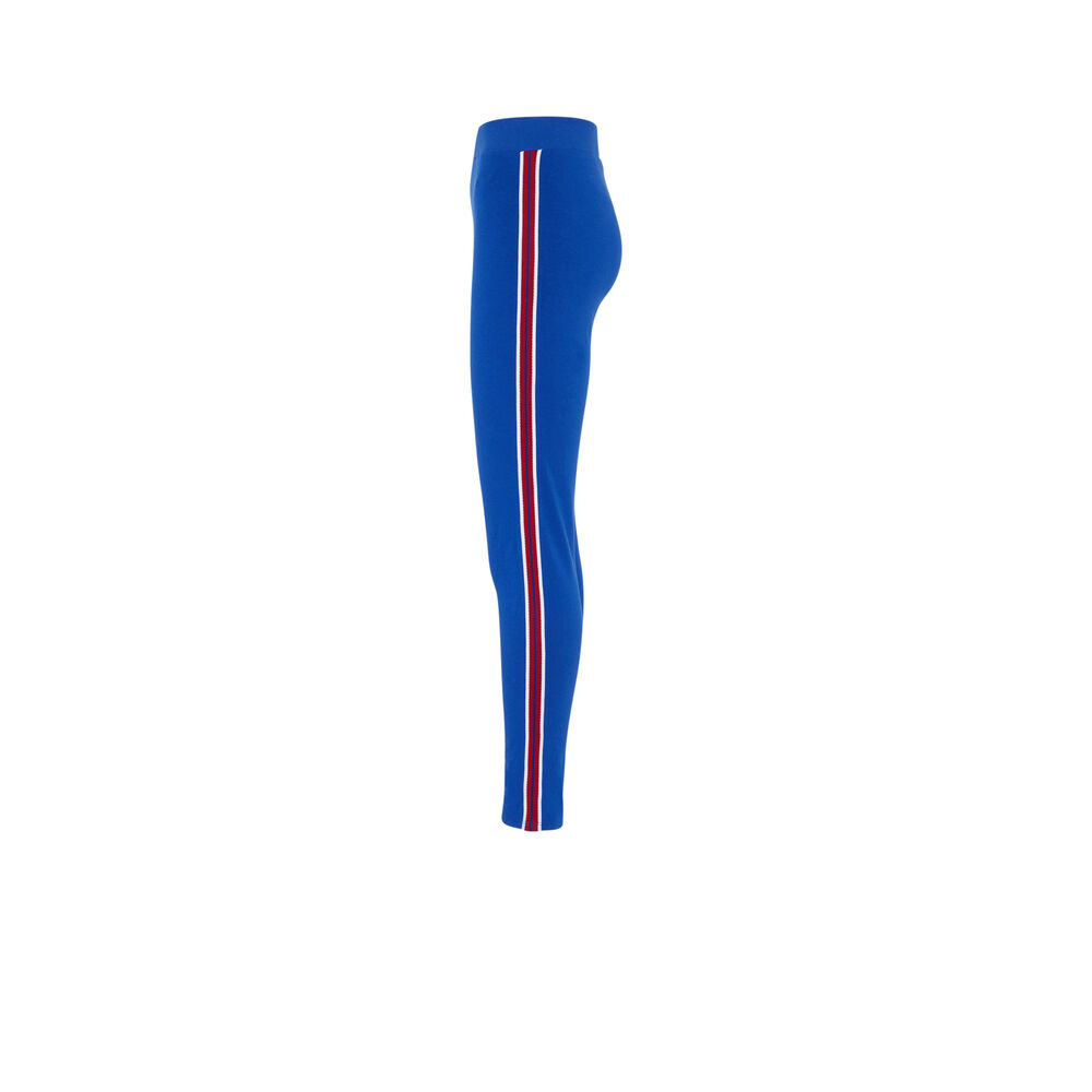Legging à bandes - bleu bleu.