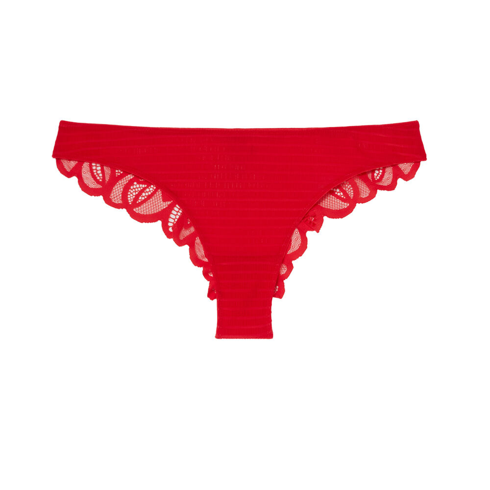 Tanga duo de dentelles - rouge rouge.