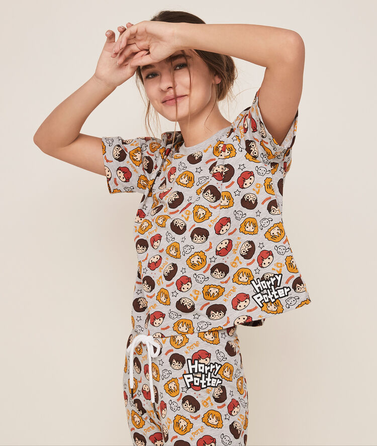 Pantalon en jersey print harry potter allharriz gris.