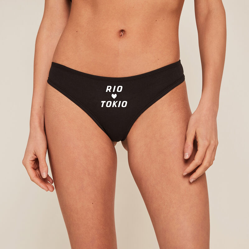 Tanga en coton Casa de Papel - noir Tanga en coton Casa de Papel - noir;
