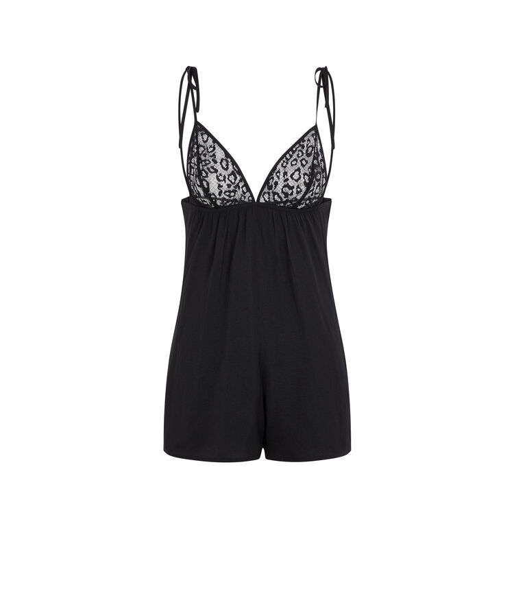 Combi-short satinee decollete dos newjimacquiz noir.