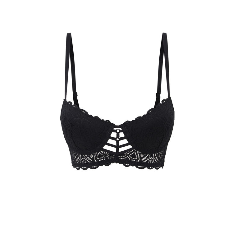 Soutien-gorge bustier push-up en dentelle marceliz noir.